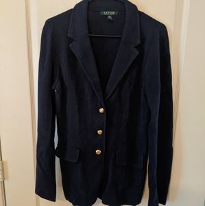Ralph Lauren Navy Knit Blazer
